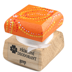 Přírodní krémový deodorant Grep s ručně malovaným víčkem - 15 ml