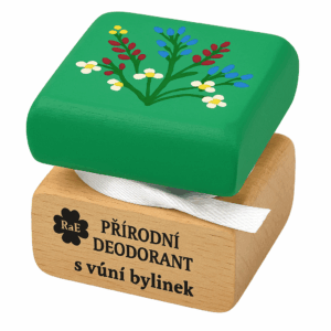 Přírodní krémový deodorant Bylinky s ručně malovaným víčkem  15 ml