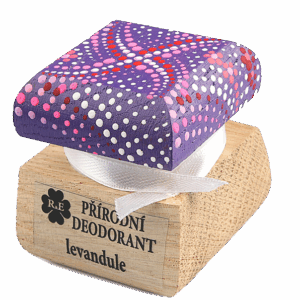 Přírodní krémový deodorant Levandule s ručně malovaným víčkem  15 ml